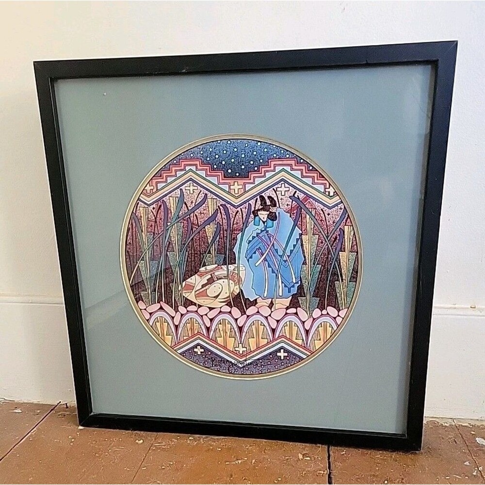 David Dawangyumptewa Sityatki Water Girl Hand Signed Hopi Native American Art
